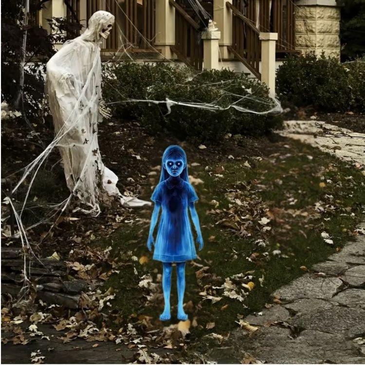 👻Halloween Haunted Twin Ghost Ground Stakes 👻 Spooky Outdoor Yard Decor